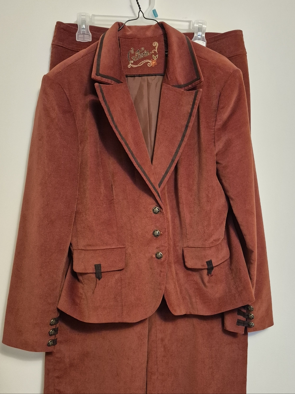 Vintage Women's Rust Corduroy Tailored Blazer and Pants by Criteria